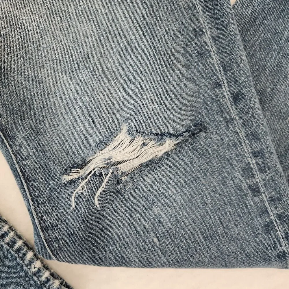 Madewell BoyJean Slim Jeans Womens 26 Mid Rise Distressed Blue‎ Denim NWT